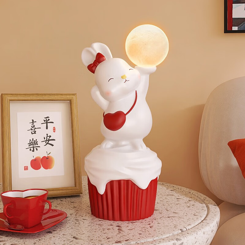 卡通结婚摆件兔子礼物婚庆婚房桌面布置家居装饰品新婚礼物 欢乐兔夜