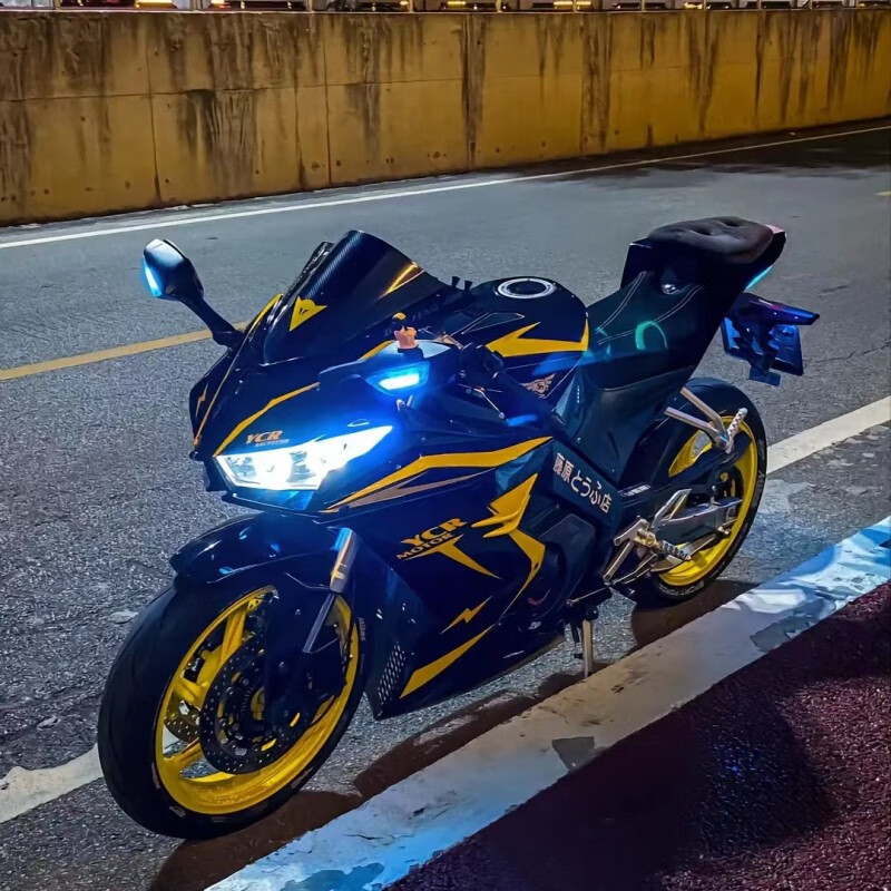 摩托车跑车诺马刀锋400c双缸水冷发动机重型机车仿赛整车可上牌 蓝色