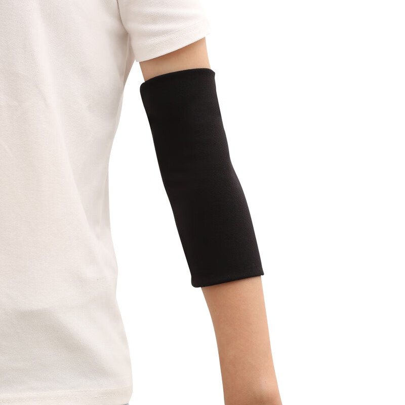 珍碧斯冬季厚款运动护肘胳膊保护套男女空调房关节保暖手臂袖套遮疤纹身 黑色