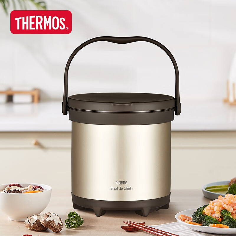 膳魔师(thermos) 高真空不锈钢焖烧锅保温调理汤锅炖锅tcra-1800/3000