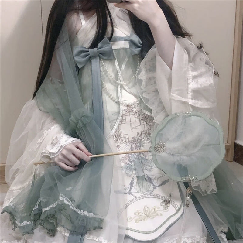 优雅华丽中华风jsk甜美仙气连衣裙夏季汉服汉元素成人中国风小个  