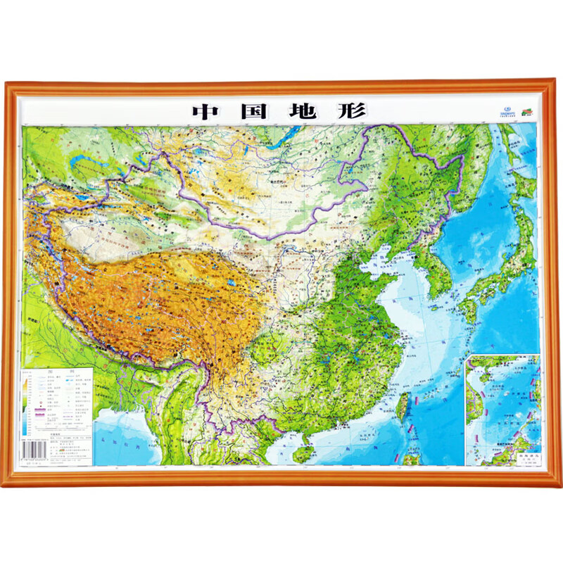 中国地形图 凹凸立体地图图 直观的展示中国各省地势高低 地貌分布
