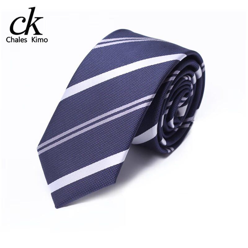 chales kimo ck领带男士黑色正装商务手打窄版休闲职业工作上班条纹
