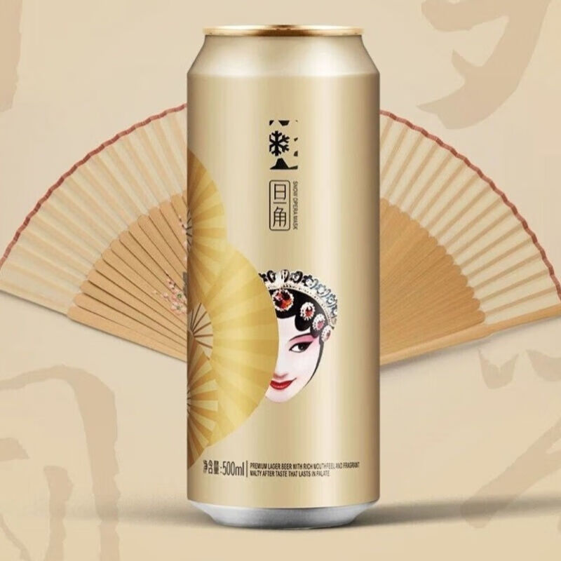 雪花(snow)啤酒脸谱花旦啤酒女脸易拉罐 8度500ml*12听/整箱 雪花脸谱