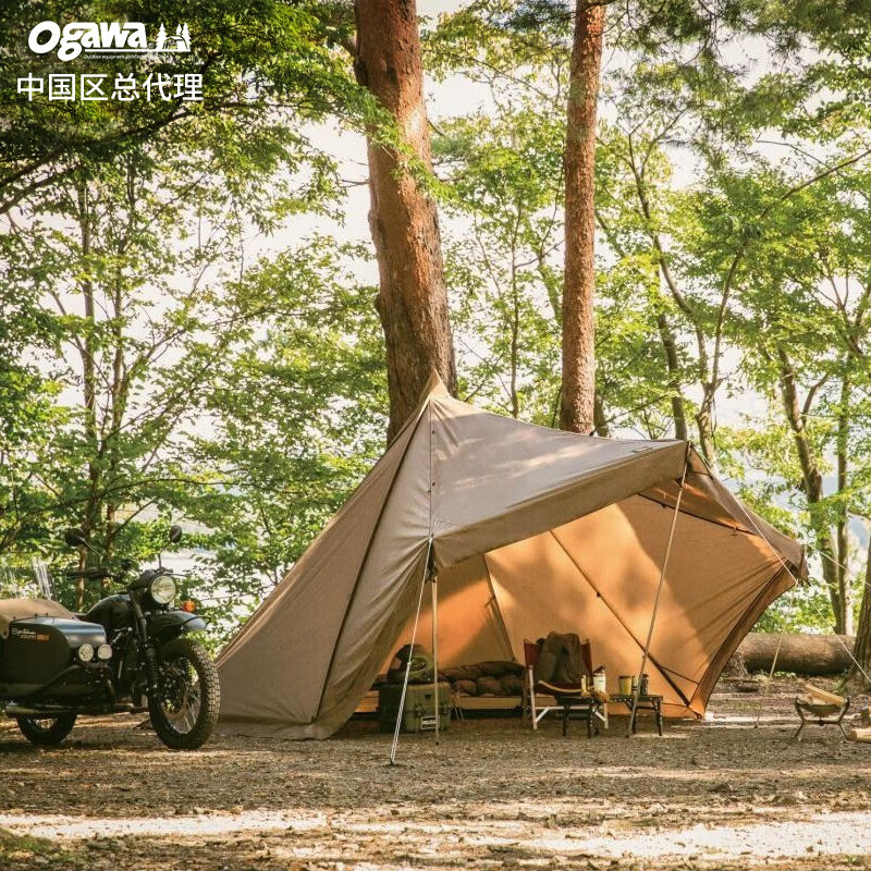 bk日本小川ogawa帐篷 tasso露营帐篷六角形七角形八角形 深棕色