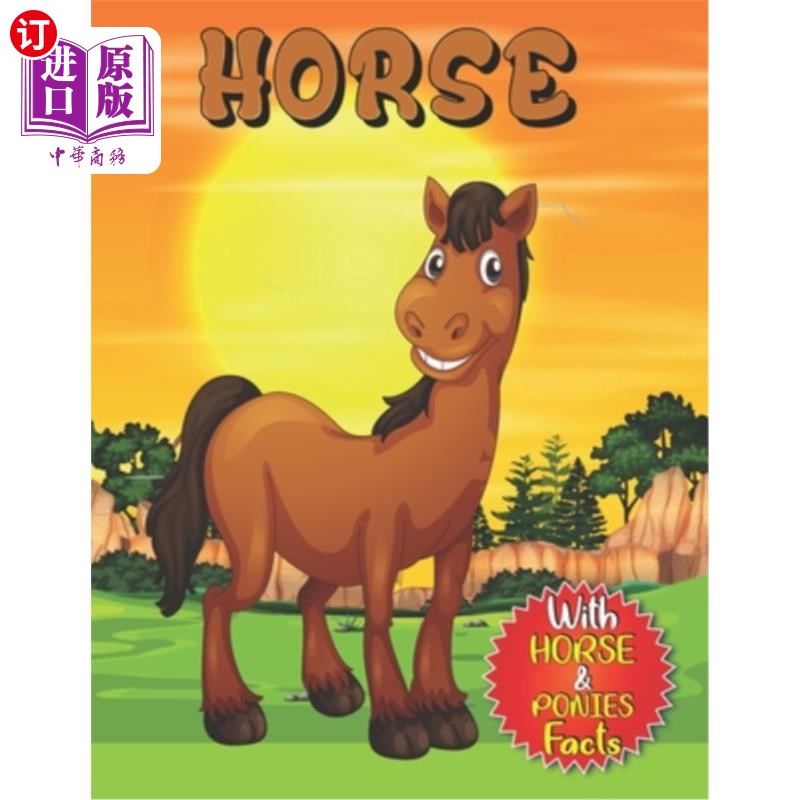 book for kids with many facts about horses to learn an 马:彩色书
