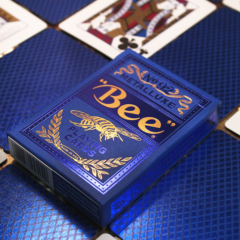 bee蜜蜂扑克牌原装进口收藏烫金送礼扑克纸牌 蓝韵(1副)