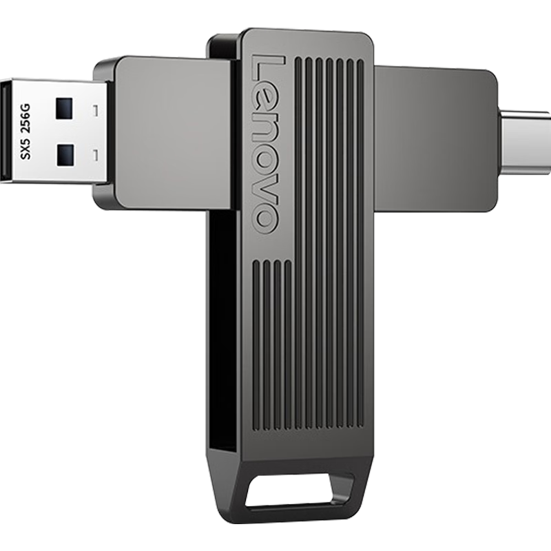 Lenovo 联想 SX5 Pro USB3.2 固态U盘 灰色 256GB Type-C/USB-A双口