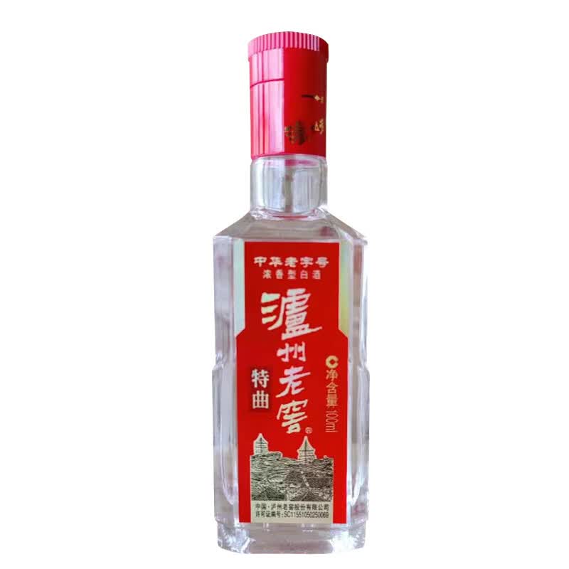 泸州老窖特曲52度100ml光瓶小酒收藏自饮 单瓶100ml装