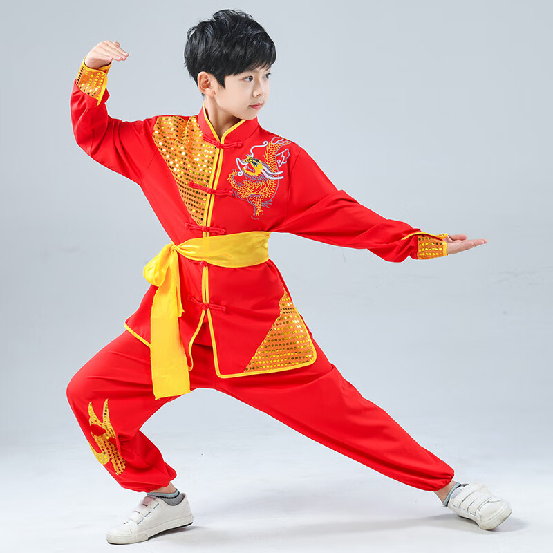 秋凤雅打鼓服装舞龙舞狮武术服装演出服中国风功夫练功服舞狮舞龙打鼓