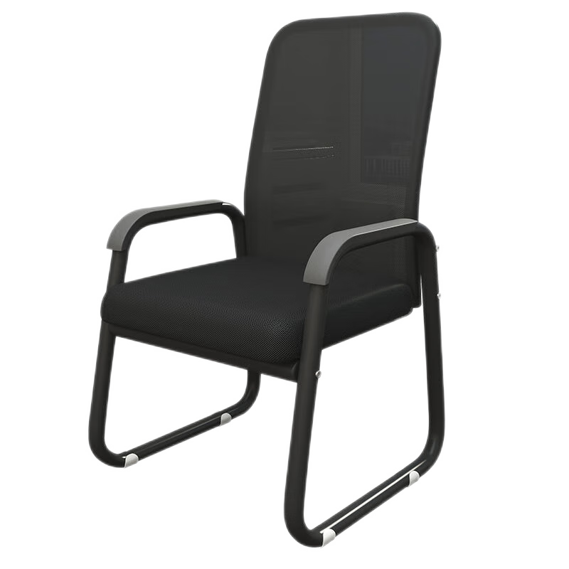 煜柠苑 电脑椅子学生宿舍凳子座椅舒适久坐靠背椅会议室办公椅家用学习椅 透气网布款-黑色-电镀架10054367349119