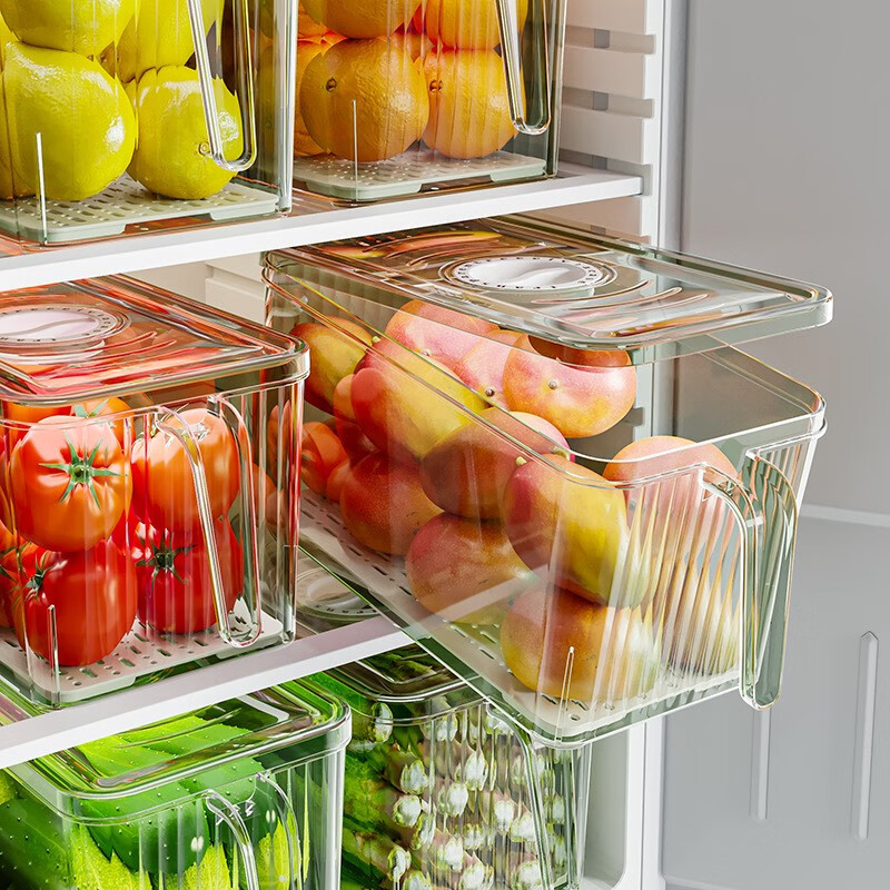 话语PET冰箱收纳盒蔬菜水果鸡美妆工具冷冻透明保鲜盒塑料密封储物盒 【两个】颜色随机高性价比高么？