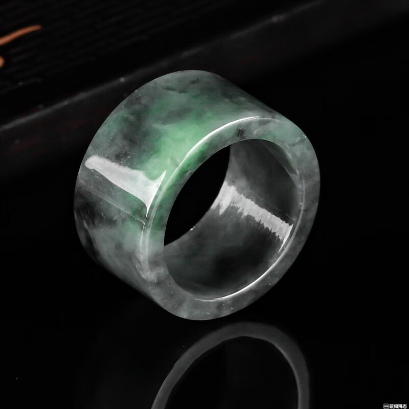 珠佩丽扳指男玉扳指翡翠扳指缅甸翡翠指环翡翠乌鸡扳指扳指 17-18mm