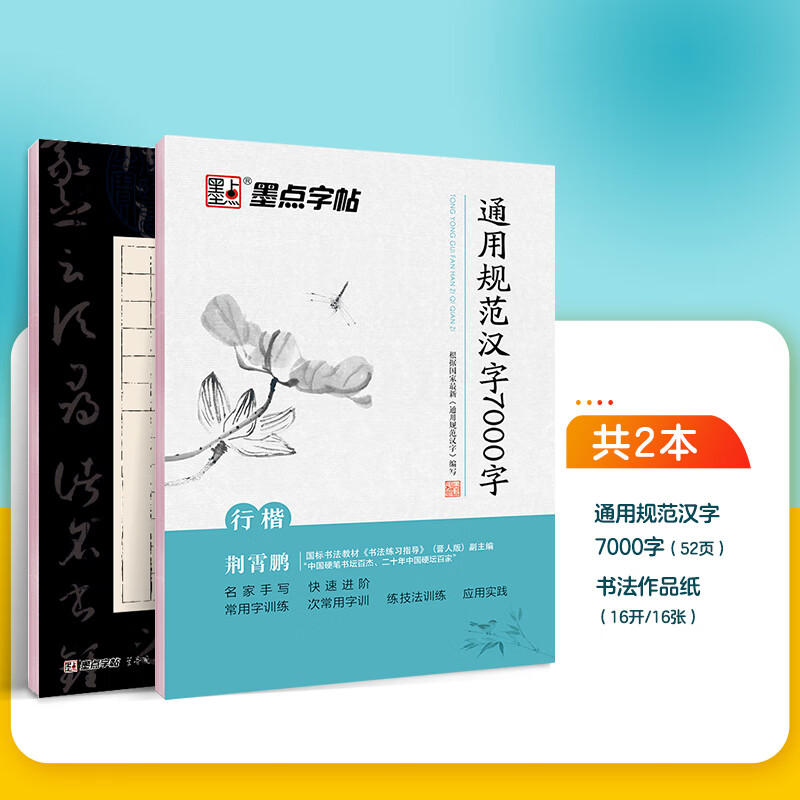 墨点字帖荆霄鹏行楷字帖楷书女生字体漂亮临摹练字成年大学生初学者小学生硬笔书法练字帖通用规范汉字7000常用字行书行楷字帖 7000字行楷+作品纸(荆霄鹏)