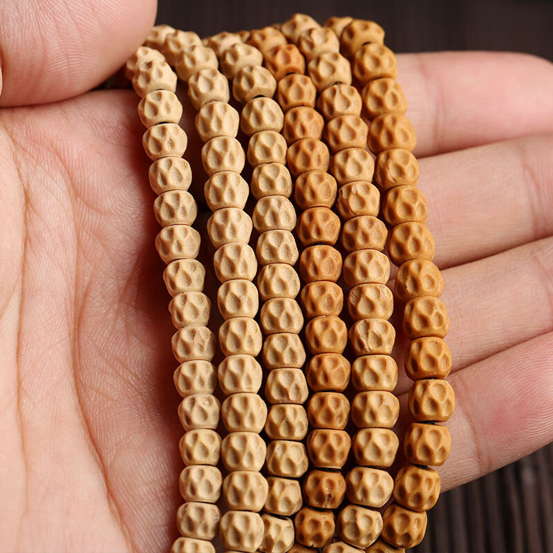 热振寺百香籽手串 原籽108颗雕刻文玩佛珠菩提鬼脸手链 天然柏香子 百