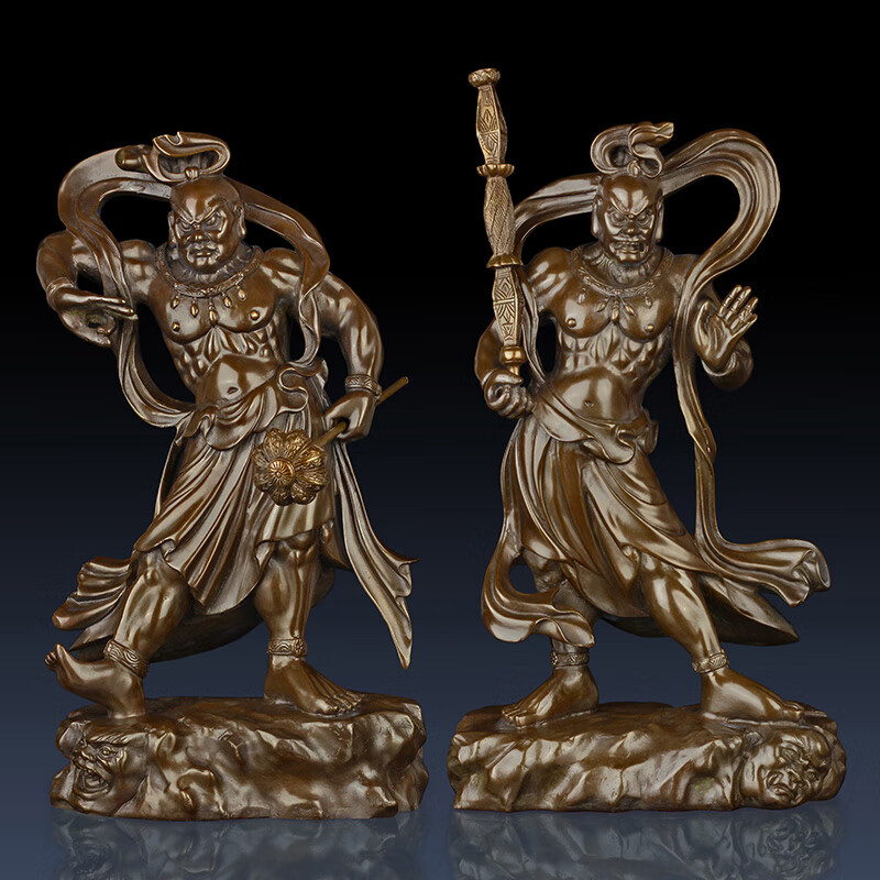 二将摆件门神金刚力士千里眼顺风耳护法家居客厅佛像摆件 哼哈二将