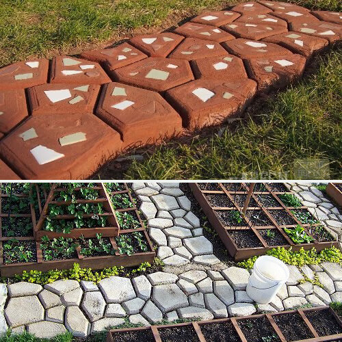 水泥地面印花模diy铺路模具庭院花园地坪停车场混凝土路面塑料景观水泥地砖模板 虎窝购