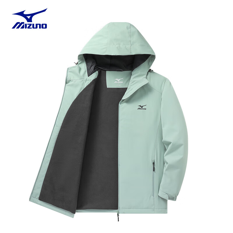 plus会员:mizuno美津浓 情侣款户外夹克冲锋衣外套