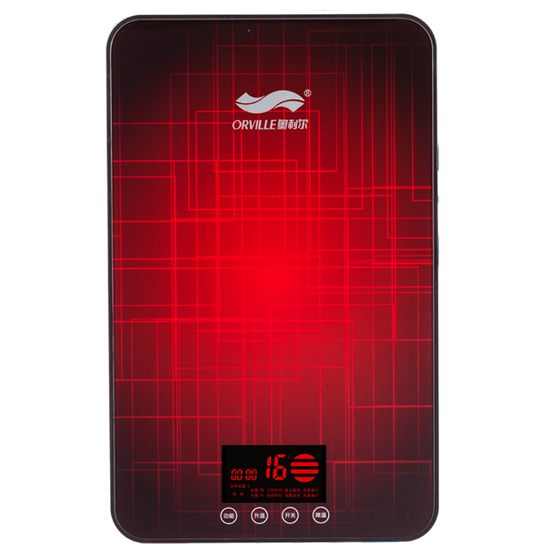 奧利爾（AOLIER）ALR-7638A即熱式電熱水器洗澡淋浴 恒溫家用 洗頭床理發(fā)店專用8500W 夢利紅