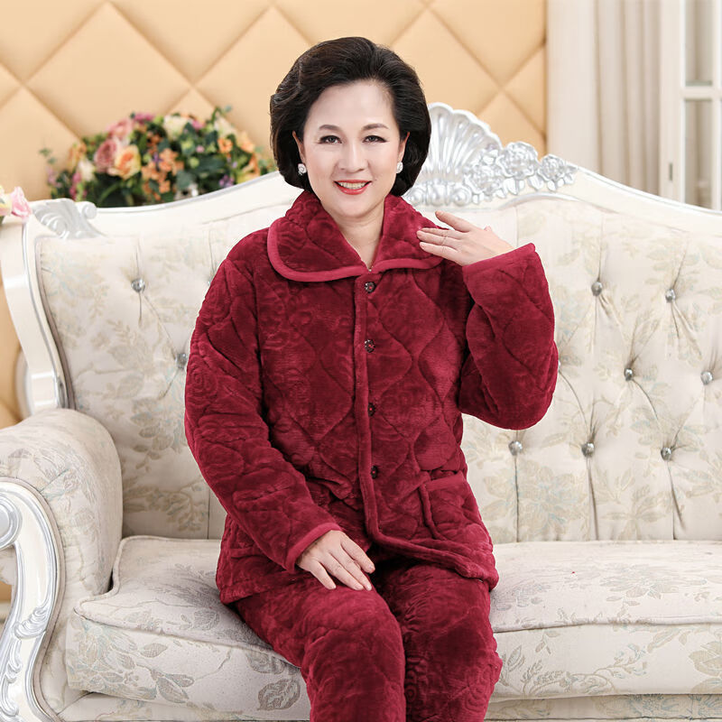 冬季中老年人家居服怎么选？这款加厚珊瑚绒睡袄套装怎么样？插图