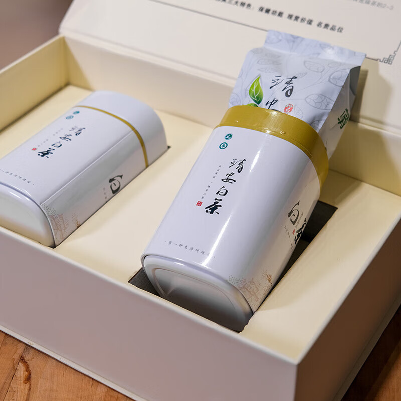 春锦秋鲤2023特级靖安白茶明前春茶新茶江西珍稀高山绿茶100g茶叶礼盒