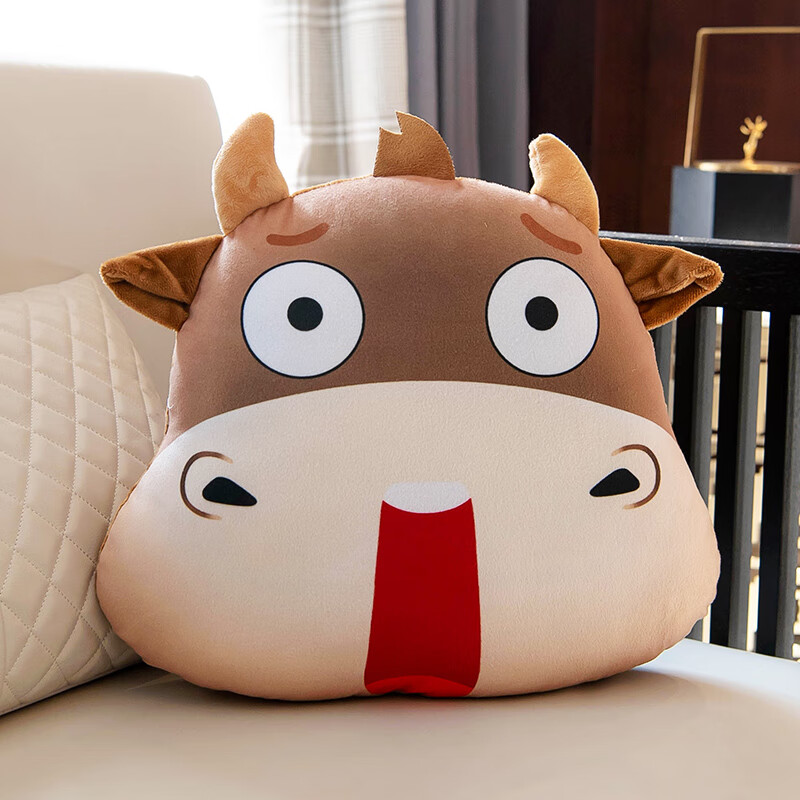 迪士尼搞怪牛头抱枕公仔小牛牛玩偶布娃娃毛绒玩具睡觉女生牛年吉祥物