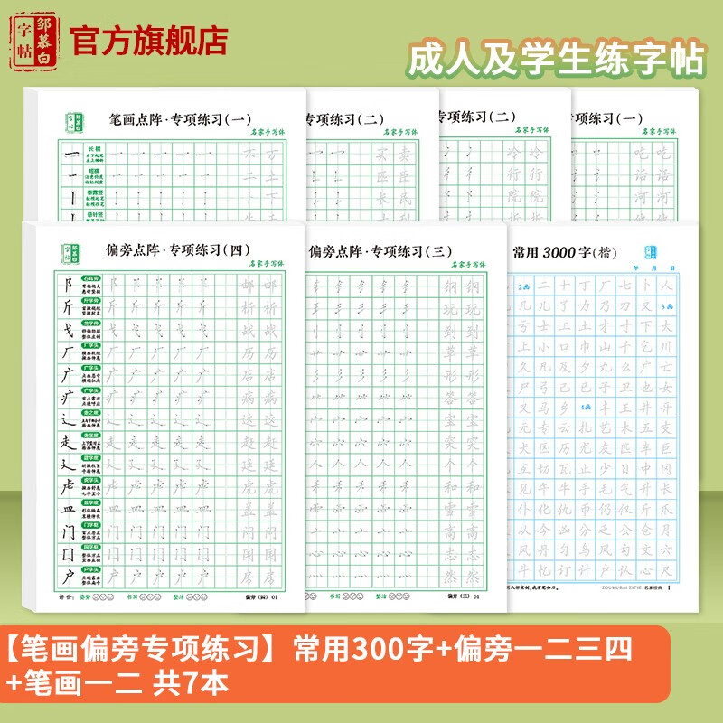 字钢笔书法纸中小学生一年级儿童笔画偏旁部首点阵控笔训练硬笔正楷体