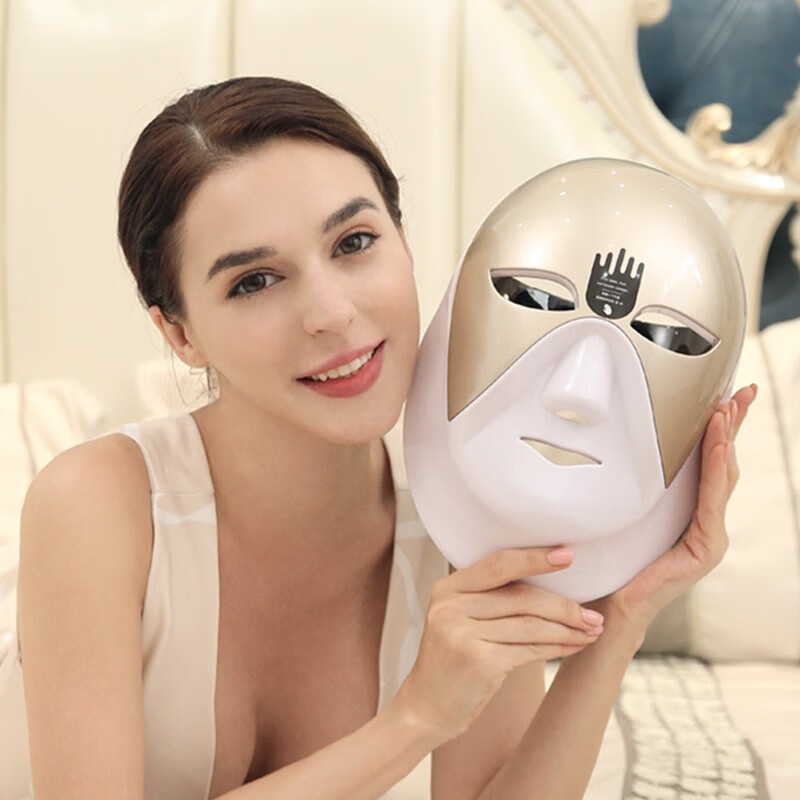 SHENDIAO 光子嫩肤仪家用红蓝光面罩美容仪led美容仪器大排灯导入仪光谱美容仪 玫瑰金 护眼