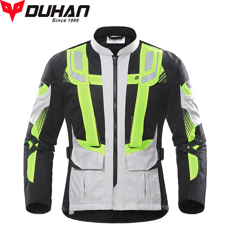 杜汉（DUHAN）D-209 网衣 杜汉夏季摩托车骑行服男网格透气赛车服套装越野防摔耐磨机车衣服 灰色-XL