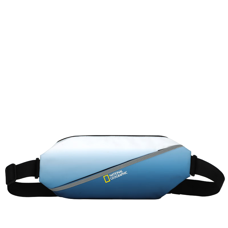 NATIONALGEOGRAPHIC男士休闲斜挎包防泼水单肩包多功能运动腰包潮蓝白渐变的价格及销量趋势分析