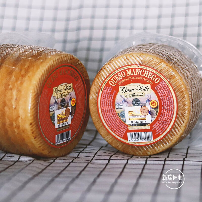 西班牙进口Manchego曼彻格DOP羊奶酪硬质 成熟期6个月干酪芝士 新瑞匠心 1000g×1件
