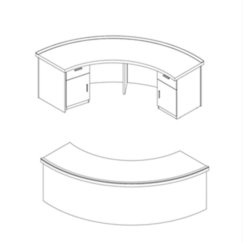 震海 办公桌前台桌 客户定制 2475*600*760mm
