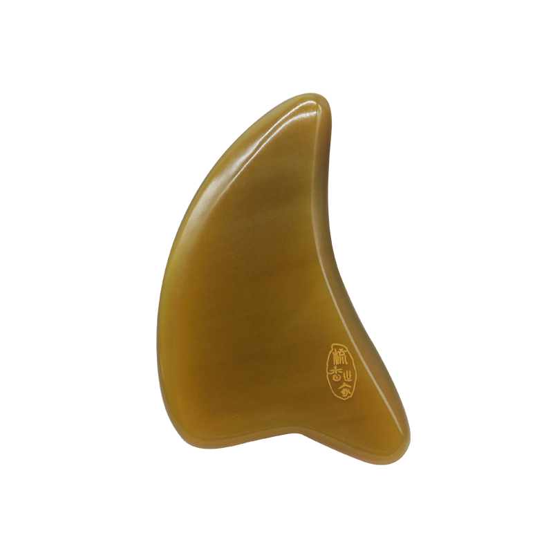 梳香世家白水牛角刮痧板面部臉部背部全身通用經(jīng)絡(luò)穴位天然按摩片美容板 海豚板厚0.9-1.0cm（禮盒）