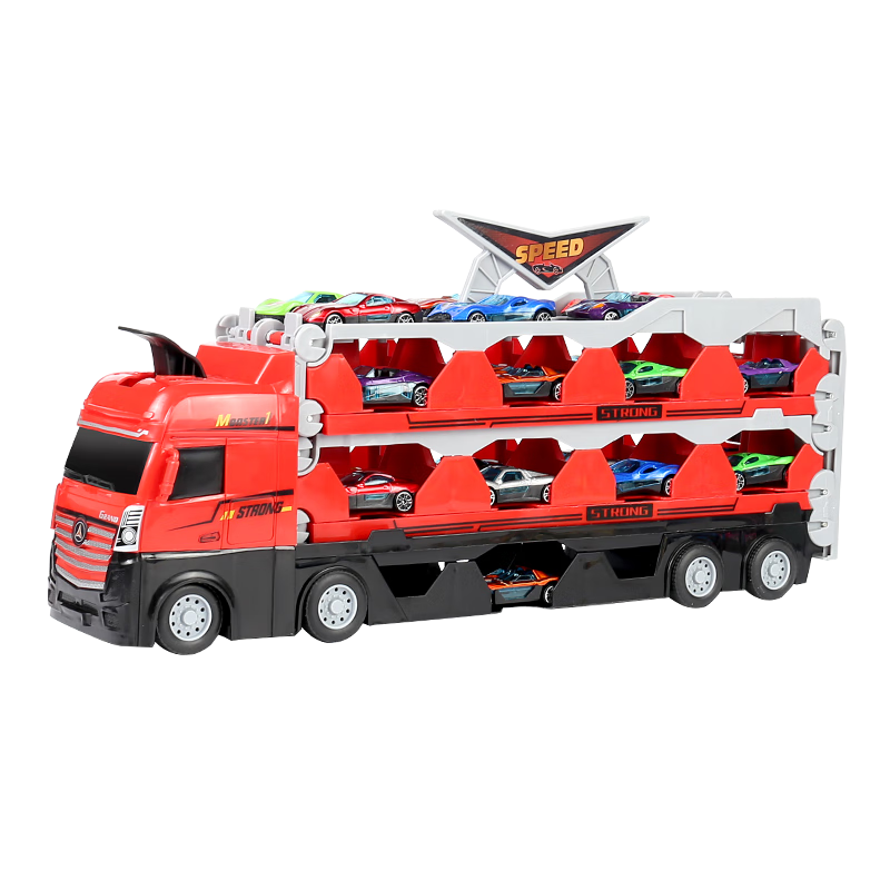皇儿品牌合金收纳货柜工程车变形大卡车儿童运输折叠轨道弹射汽车男孩玩具商品走势