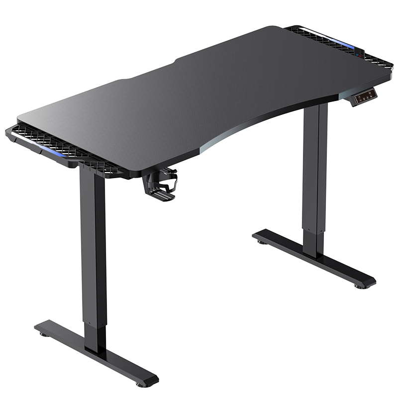傲风（AutoFull）电动升降桌电竞桌椅套装电脑桌台式家用游戏桌办公书桌子 自由装甲1.4米RGB+机械臂PRO