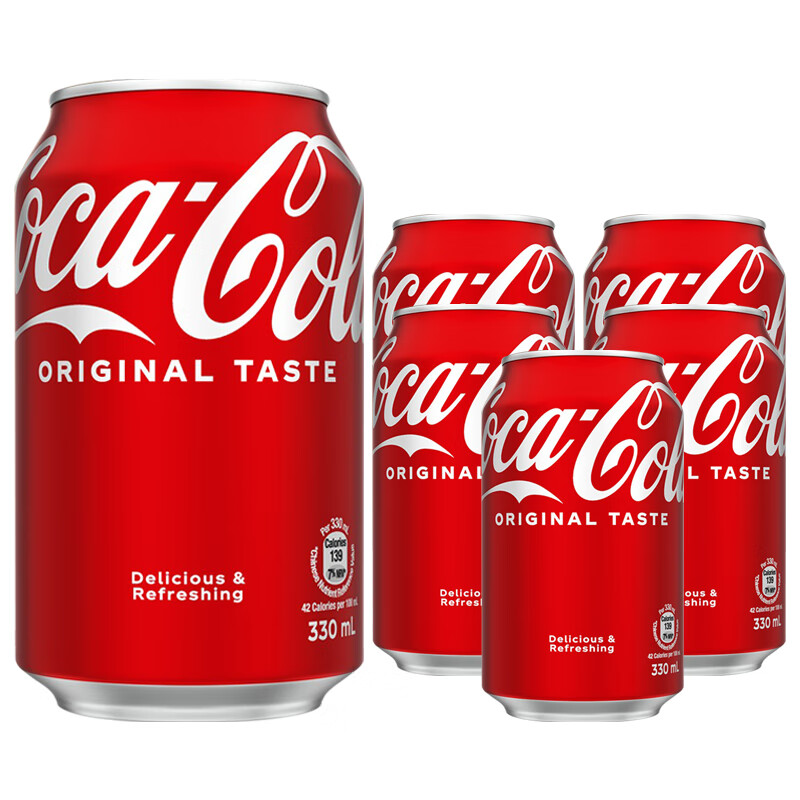 可口可乐（Coca-Cola）碳酸饮料港版可乐组合装 香港进口汽水聚会休闲饮品 330mL6罐可乐