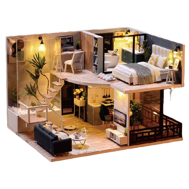 我の屋diy手工小屋愜意時(shí)光恬靜生活夢(mèng)想天使智趣屋建筑模型房生日禮物 愜意時(shí)光+工具6+膠2+燈