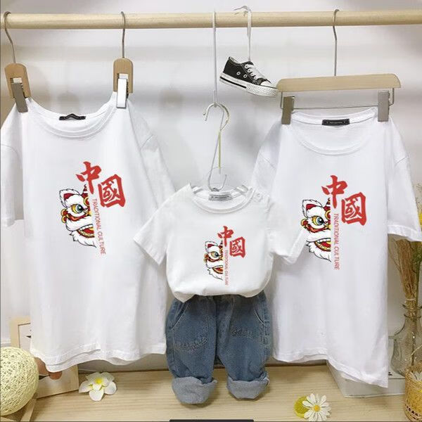 SNOOPY史努比亲子装纯棉短袖一家三口四口T恤全家装母子母女中国风醒狮t 白色 L怎么样,好用不?