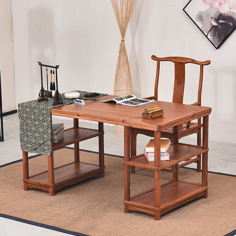爱曼舒书画桌新中式书画桌木中式画案组合写字台书法桌家用练字简约