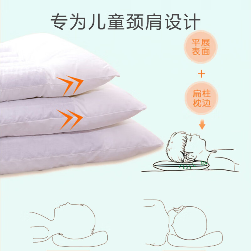 科迷熊儿童决明子枕头婴儿枕头0-3-7-12岁双面可用四季通用加长枕 3-7岁绿森林 决明子冷暖双面枕