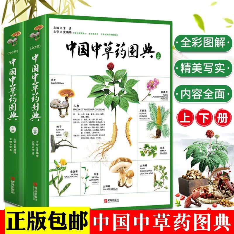 正版 中国中草药图典 彩色图谱 图解本草纲目 中药材鉴别专业大全图鉴