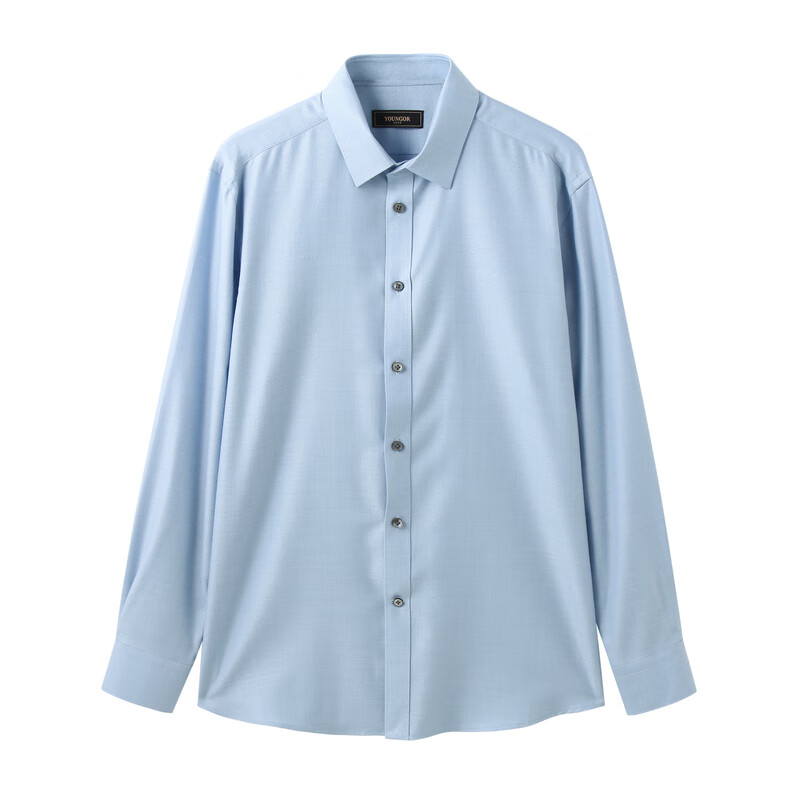 雅戈尔【含40%羊毛可机洗】衬衫男长袖秋冬新高端保暖舒适衬衣商务休闲 浅蓝 38