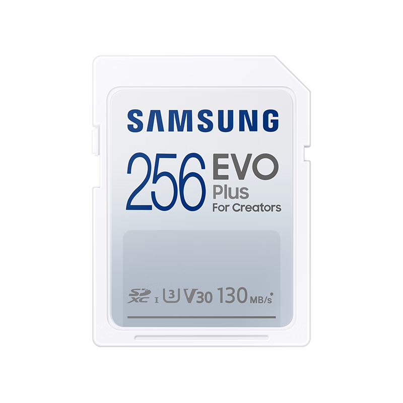 三星（SAMSUNG）256GB SD存储卡EVO Plus U3 V30读速130MB/s高速数码相机内存卡
