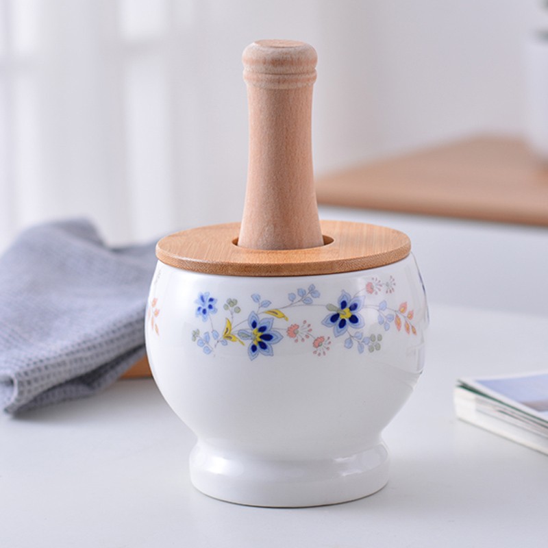 钢盾进口品质 日系大号家用捣蒜器陶瓷蒜臼子研磨器捣碎捣料器 捣姜器