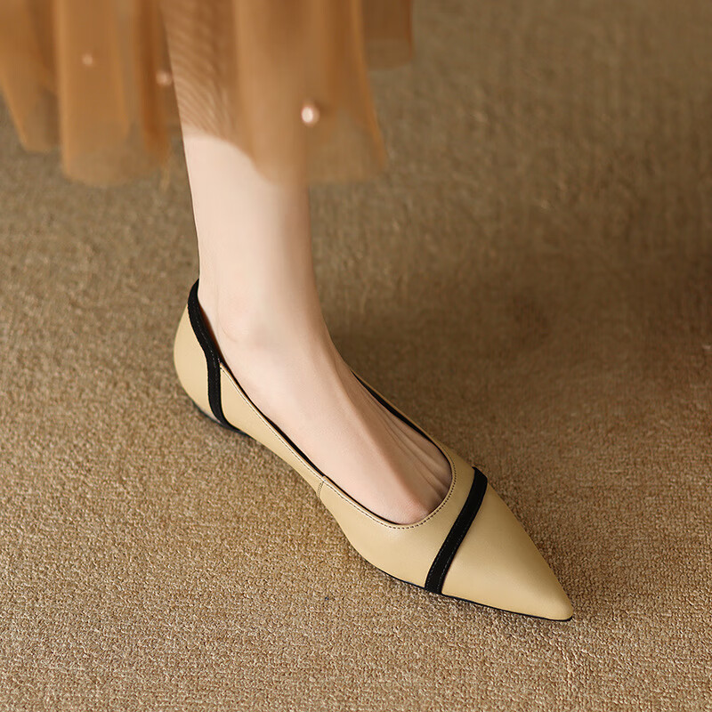 百丽驼美士(balitomms)严选法式晚风平底鞋温柔风配裙子百搭女鞋低跟