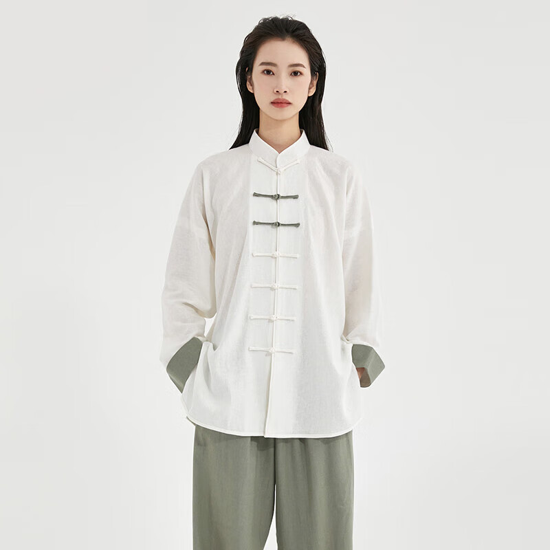 太极服中国风沽唐记亚麻女春秋夏季男棉麻太极拳练功服武术表演服