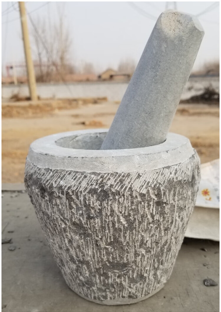 天然青石捣蒜器石臼家用捣药罐研磨器蒜石臼子蒜臼子 手工青石臼内径