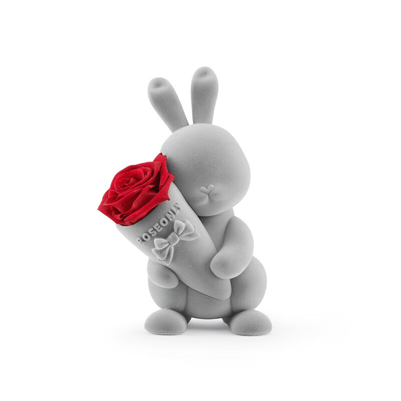 ROSEONLY (诺誓）玫瑰永生花礼盒 同城鲜花速递礼品 情人节生日礼物 送女友女生 玫瑰兔萝卜兔