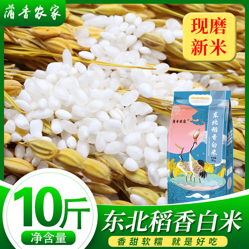 粥煮饭香甜软糯优质小粒稻香白米 蒲香农家东北稻香白米10斤(编织袋)