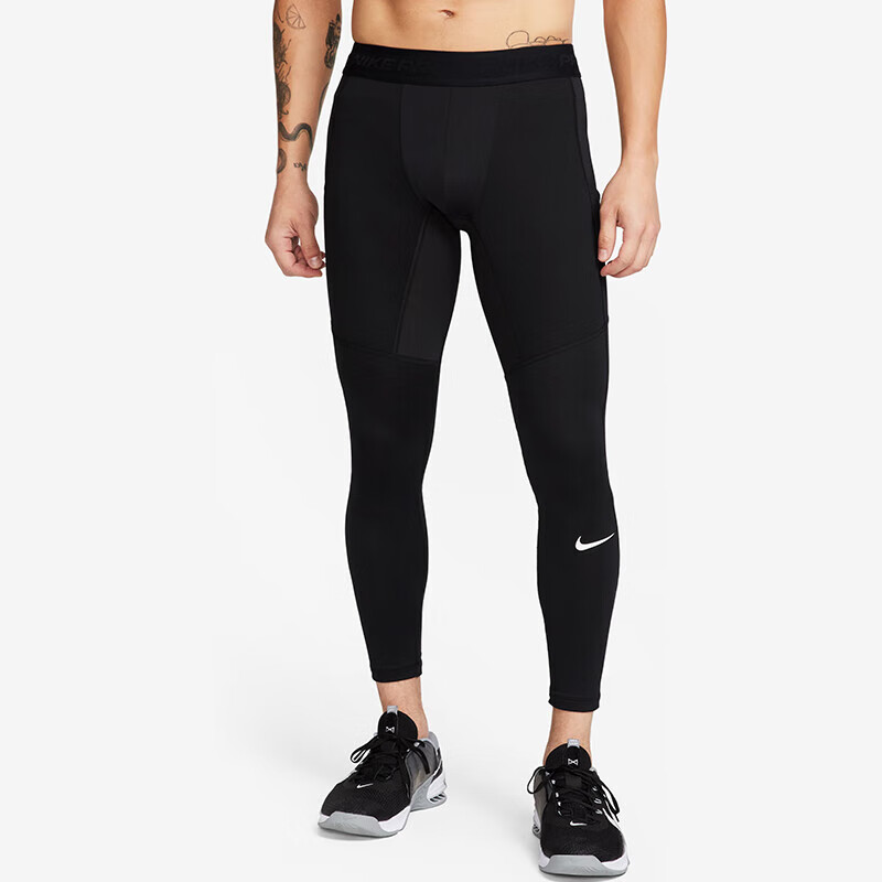 耐克(nike)nike健身服男子紧身长裤pro warm裤子秋冬fb7962-010黑xl
